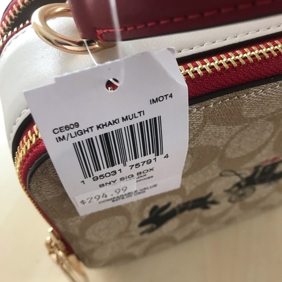 NWT COACH Lunar New Year Box Crossbody In Signature Canvas Rabbit Carriage CE609 - Picture 10 of 11